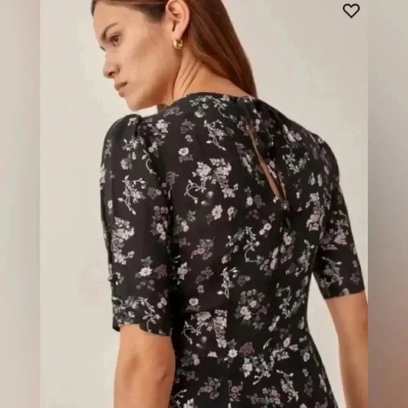 Reformation Bard Mini Puff Sleeve Dress in Jolene B910 - Picture 3 of 6